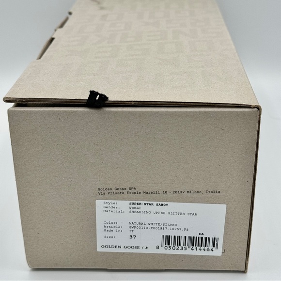 NWT Golden Goose Superstar Sabot Shearling Glitter Sneaker Mule Natural / Silver - Picture 10 of 16